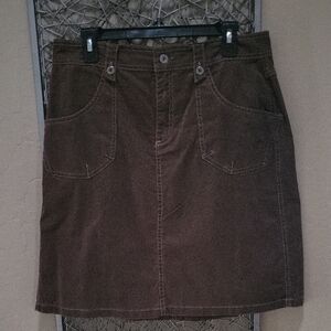 Gloria Vanderbilt Chocolate Brown Thin Wale Corduroy Skirt